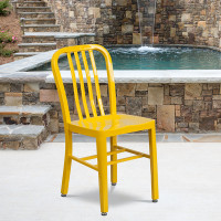 Flash Furniture CH-61200-18-YL-GG Yellow Metal Indoor-Outdoor Chair